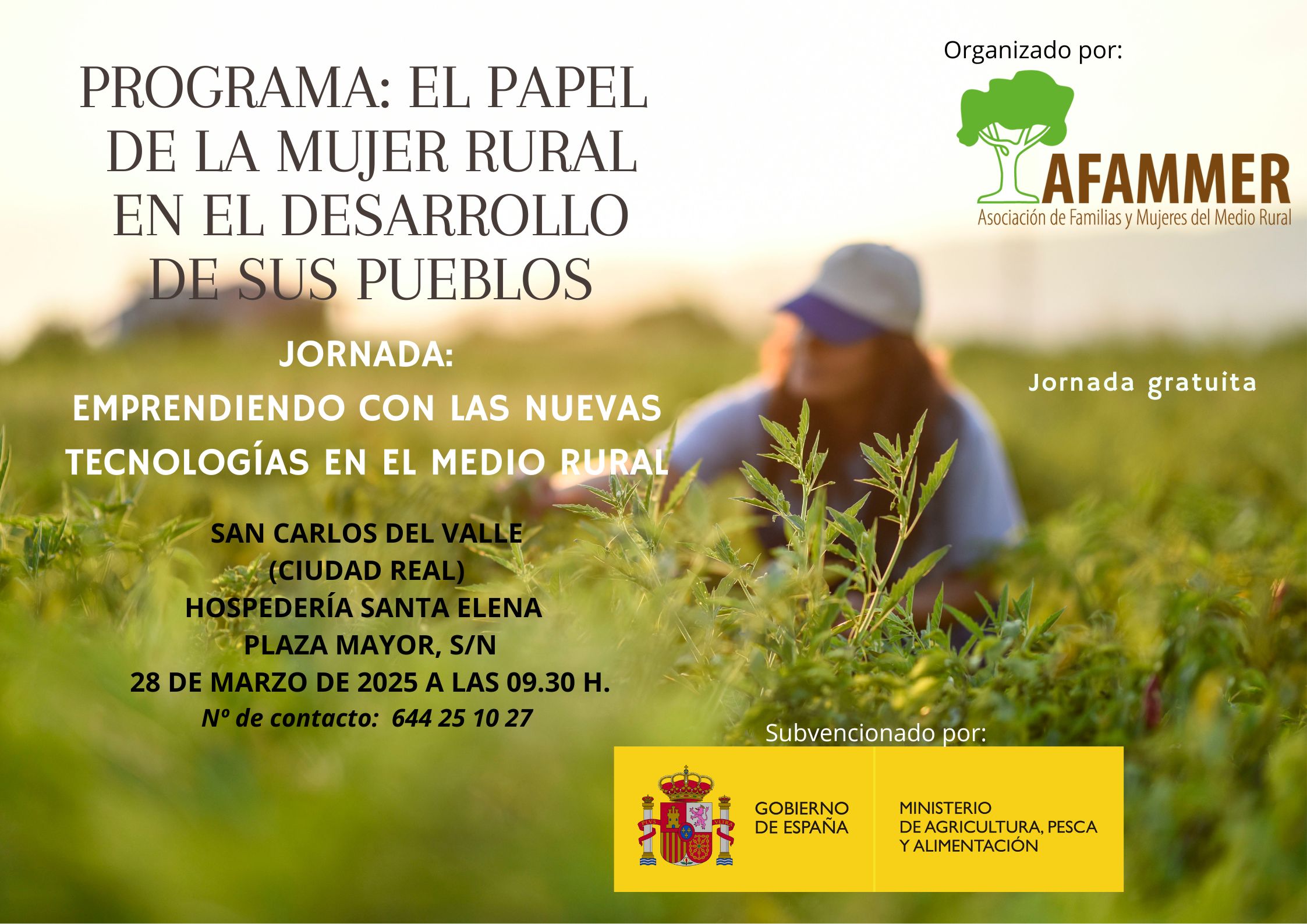 Cartel do evento AFAMMER en San Carlos del Valle
